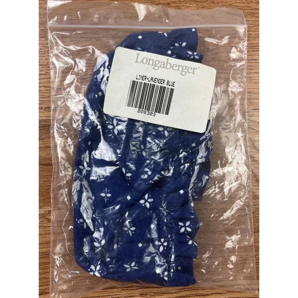 Longaberger Lavender Booking Basket Liner in Classic Blue 206303 NEW